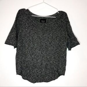 High/Low Cropped Short Sleeve Sweater